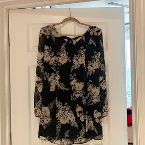 BCBGeneration Black Floral Mini Dress